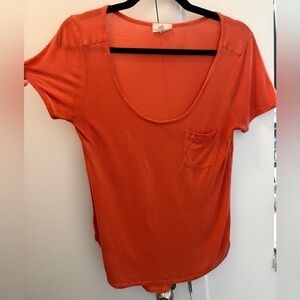 AG Adriano Goldschmied Vibrant Orange Short Sleeve Tee